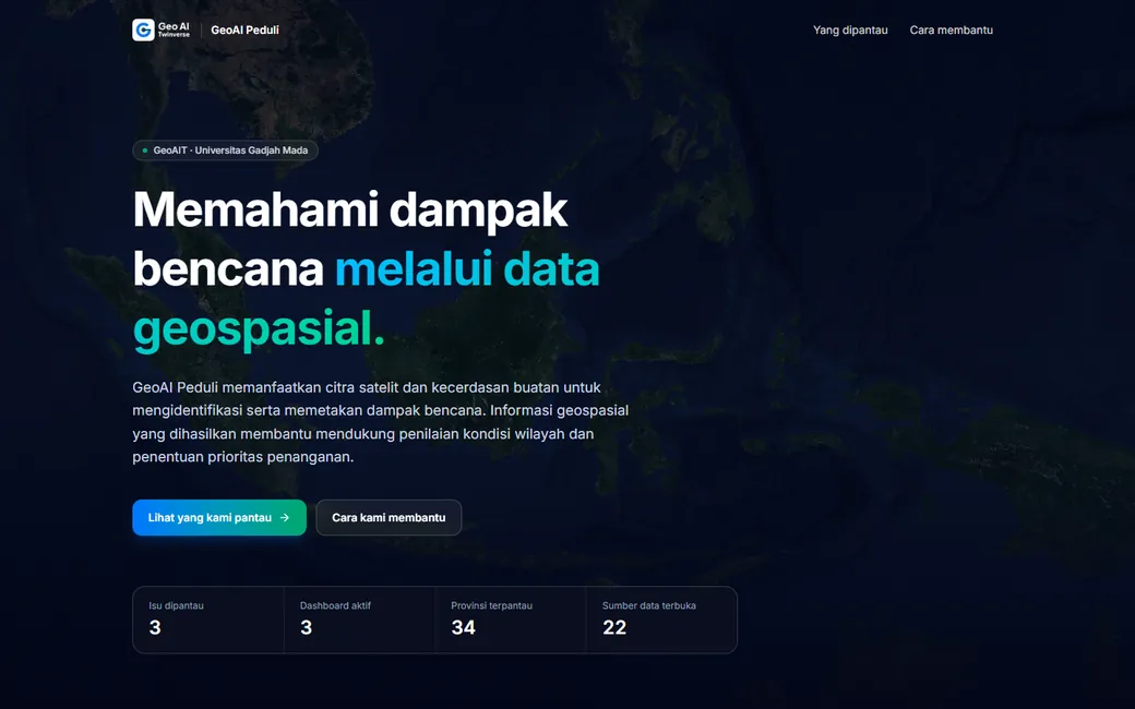 Halaman depan GeoAI Peduli
