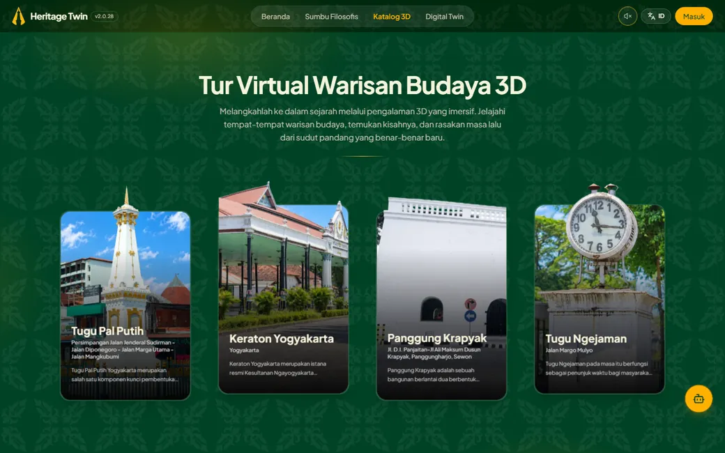 Katalog 3D warisan budaya di Heritage Twin