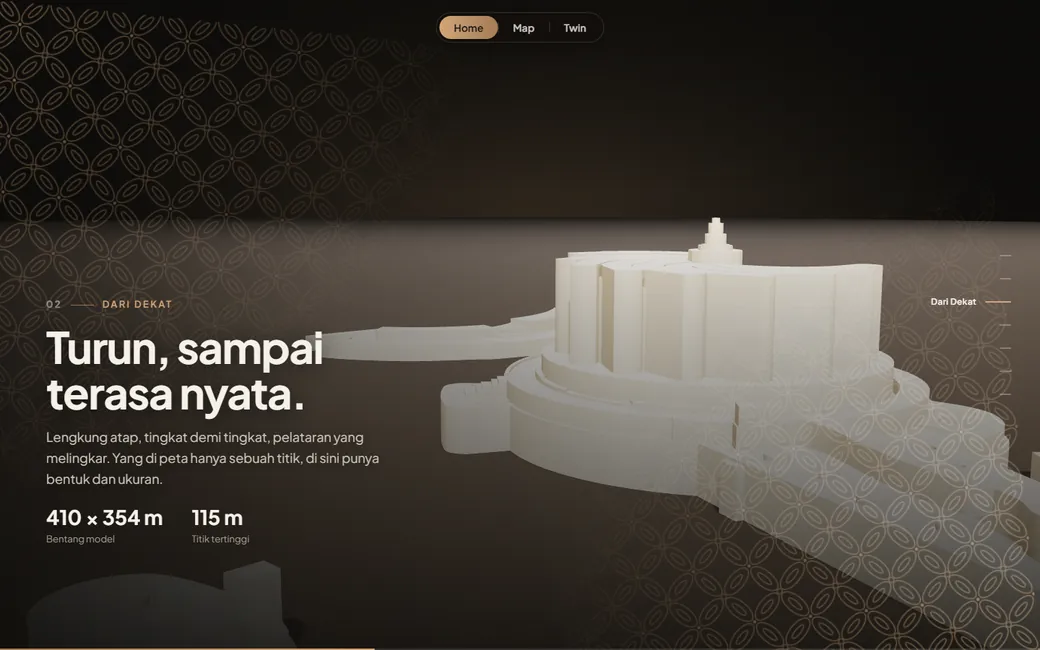 Model 3D Masjid Nusantara di IKN Digital Twin